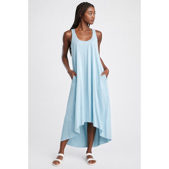 Athleta Dresses & Skirts - Athleta Presidio Maxi Dress Traveler High Low Coastal Chic Light Blue Women’s XL